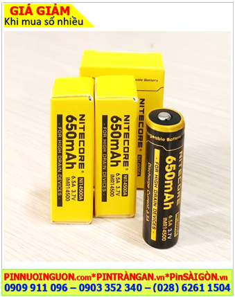 Nitecore NI14500; Pin sạc 14500 Lithium 3.7v Nitecore NI14500A - AA 650mAh Discharge 6.5A chính hãng